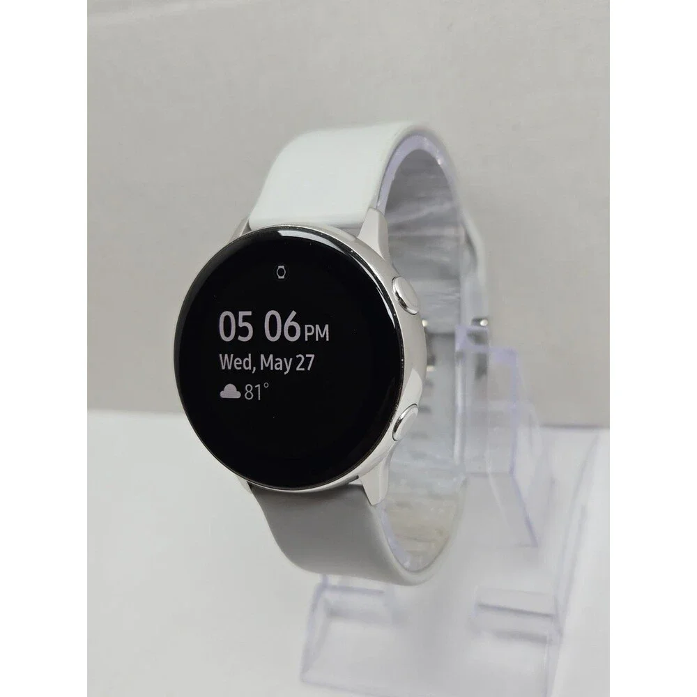 Samsung Galaxy Watch Active SM R500 40mm Silver Bluetooth GPS Fitness *READ